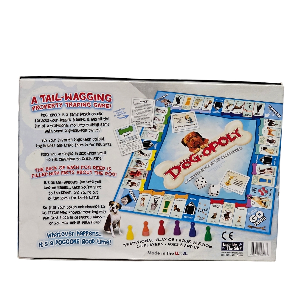Dogopoly Monopoly A Tail Wagging Property Trading Board Game Late for the Sky. - Picture 2 of 4